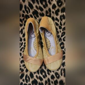 Yellow Rudolf Dassler for Puma Rhythm Leather Ballet Flats Size 5
